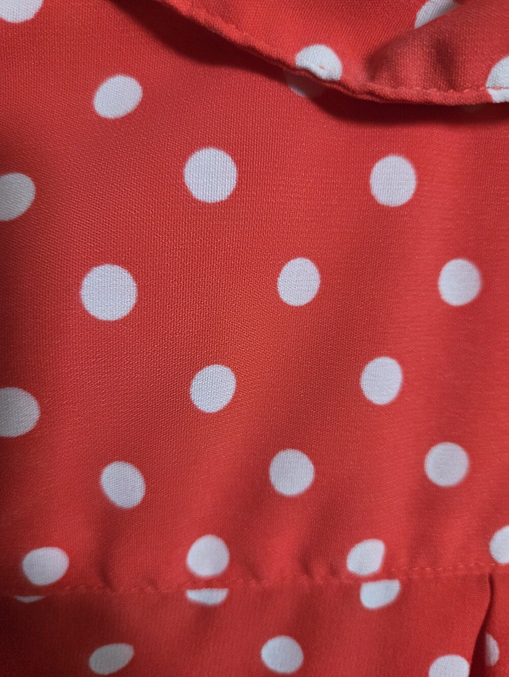 Notations Red and White Polka Dot Button-Up Blouse - Picture 6 of 6